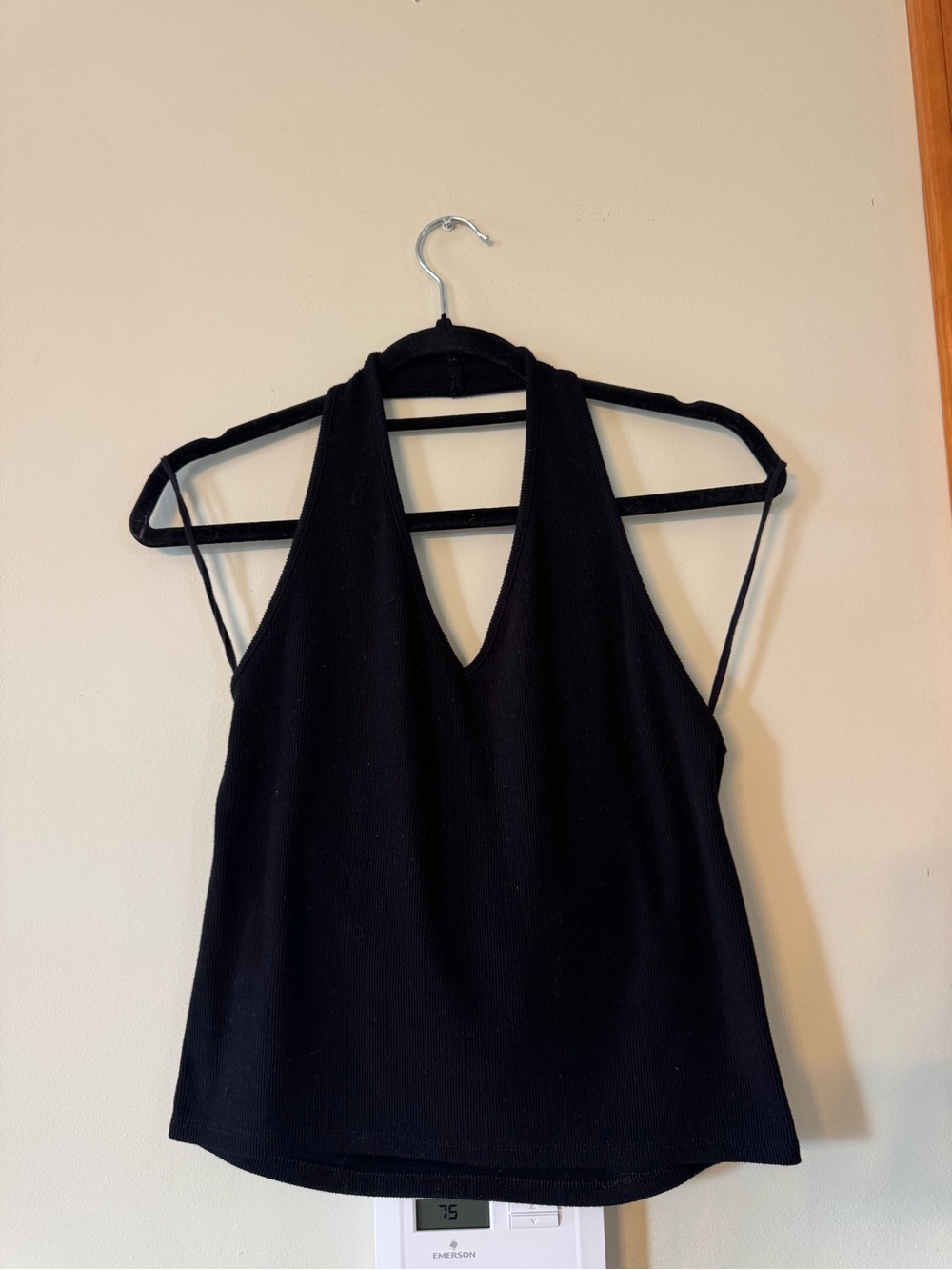 American Eagle Outfitters Black Halter V-Neck Tank Top